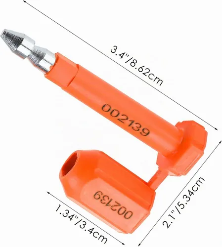 Vista 3 de Amarine Made Sellos de pernos (100 unidades) Sello de envío con numeración de serie progresiva de impresión, sellos de barrera desechables de uso