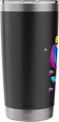 Vista 4 de Cute Streetwear synthwave 80s 90s retro anime girls clown Stainless Steel Insulated Tumbler
