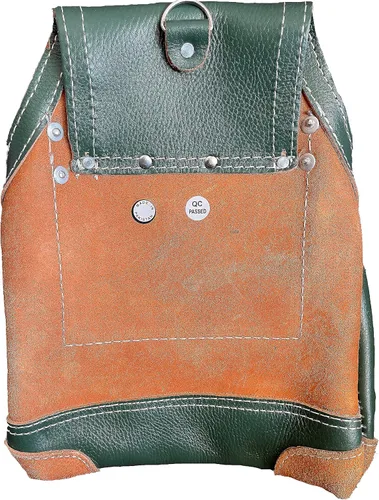 Vista 4 de Bolsa de herramientas resistente Bolsa de herramientas para carpinteros 3250, verde, grano superior, 10 bolsillos, 2 soportes para martillo