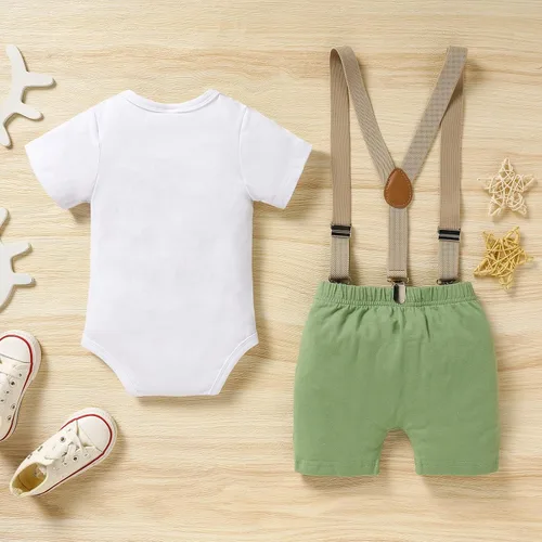 Vista 3 de GRNSHTS Ropa divertida de primer cumpleaños para bebé niño, mameluco con pajarita, mameluco para tartas