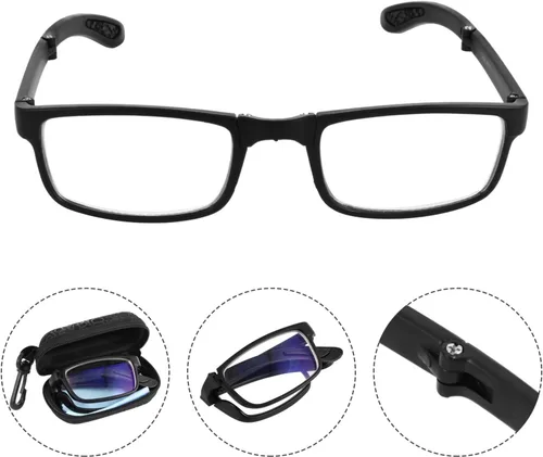 Vista 3 de EXCEART - 2.0 Gafas de miopía plegables, lentes de lectura negros para miopía, lentes de larga distancia con estuche portátil