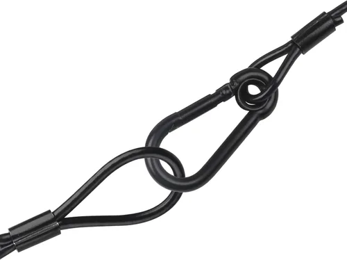 Vista 6 de Cable de seguridad de iluminación con bucles (paquete de 6), cable de seguridad de luz de etapa de carga de 55.1 lbs, cadena de seguridad negra