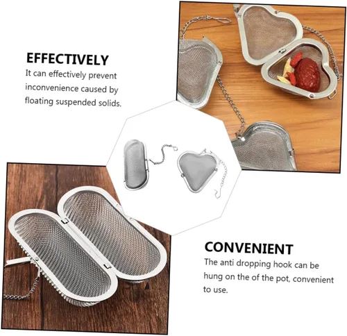 Vista 2 de Cabilock Colador de té de acero inoxidable para condimentos de especias, 2 unidades para cocinar té