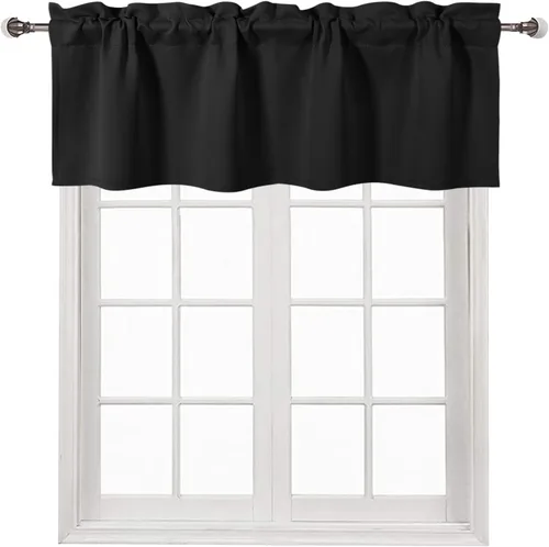Vista 45 de DWCN Cenefa para ventana de cocina, con bolsillo para barra, para ventana, sala de estar/sótano, 36 x 16 pulgadas de largo, 1 panel, beige