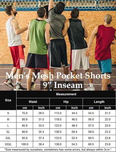 Vista 6 de COOFANDY Mens Basketball 2 Pack Shorts Elastic Waist Gym Shorts with Pockets