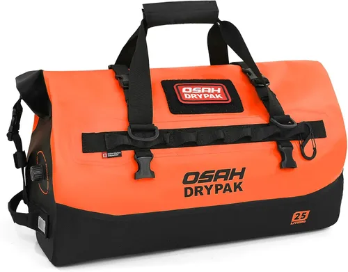 Vista 33 de Bolsa de lona impermeable 25L/40L/60L – Bolsa trasera de motocicleta resistente, bolsa seca enrollable para viajes, camping, canotaje, kayak