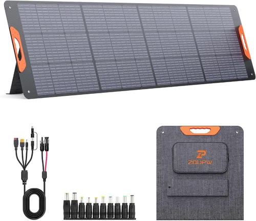 Vista 10 de ZOUPW Panel solar portátil de 100 W para estación de energía, 23.5% de eficiencia, cargador solar plegable mono para Jackery 300/Ecoflow