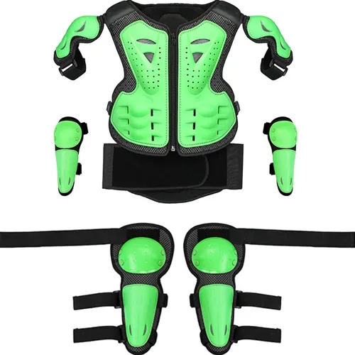 Vista 8 de Chaleco de armadura de motocicleta para niños, equipo de protección para bicicleta de cross, protector de columna vertebral para jóvenes, coderas