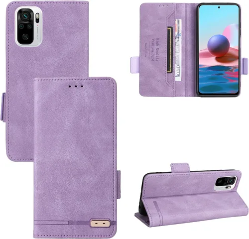Vista 11 de Compatible con Xiaomi Redmi Note 10 4G/Note 10S, cubierta trasera magnética con tapa plegable de cuero con ranura para tarjetero Negro