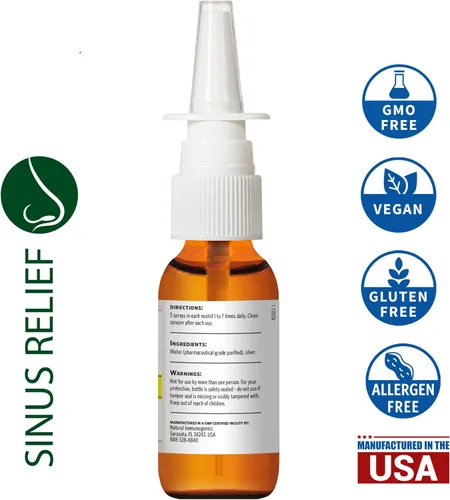 Vista 3 de Argentyn 23 Sinus Relief - Spray nasal natural de plata coloidal, niebla nasal bio activa para apoyo sinusal y apoyo inmunológico, adultos y niños