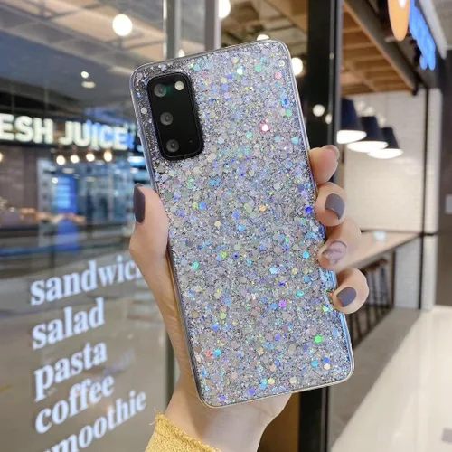 Vista 6 de Diseñada para Samsung Galaxy S22 Ultra, con purpurina brillante para mujeres y niñas, bonita funda protectora de goma delgada para Galaxy S22 Ultra