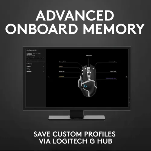 Vista 6 de Logitech G502 SE Hero - Mouse RGB de alto rendimiento para videojuegos con 11 botones programables