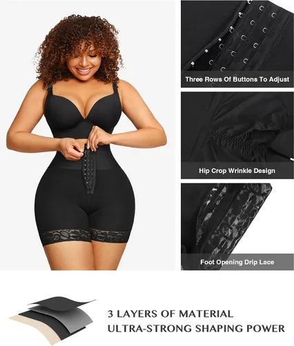 Vista 4 de FeelinGirl Shapewear - Pantalones cortos moldeadores de abdomen con ribete de encaje