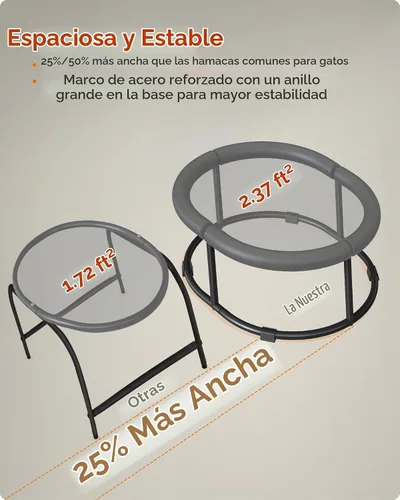 Vista 9 de Feandrea Cama para Mascotas, Hamaca para Gatos, Cama Elevada para Gatos para Múltiples Gatos, con Malla Lavable Removible, para Mascotas de hasta 20