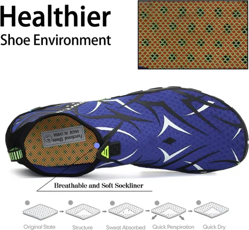 Vista 4 de Zapatos de agua para hombre y mujer, zapatos acuáticos descalzos, de secado rápido, para playa, natación, buceo, kayak, surf, deportes acuáticos