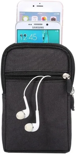 Vista 2 de Bolsa universal para teléfono celular, riñonera multiusos, para la cintura, para deportes al aire libre, funda para llevar teléfonos móviles