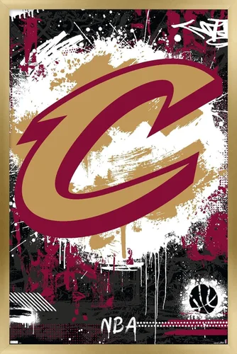 Vista 13 de Trends International NBA Cleveland Cavaliers - Póster de pared con logotipo Maximalist 23 Versión premium sin marco
