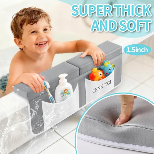 Vista 3 de Almohadilla de descanso para rodillas y codos para padres de baño pequeños, almohadilla extra gruesa para niños