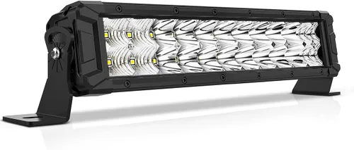 Vista 10 de Rigidhorse - Barra de luz LED de 8 pulgadas, doble fila, 120 W, 12000 lm, combo de luz LED todoterreno, xenón blanco IP68, luz de conducción