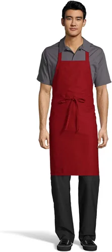 Vista 10 de Uncommon Threads Delantal con peto de restaurante clásico unisex para uniforme de trabajo