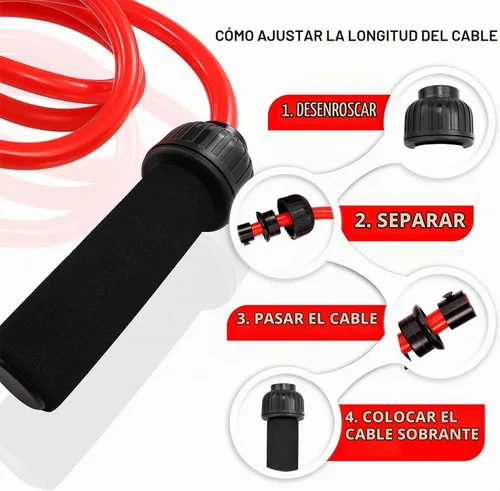 Vista 2 de Cuerda de saltar pesada – (1.5 libras) PVC sólido de 0.472 in de diámetro para crossfit y boxeo – Cuerda de saltar pesada con asas de espuma