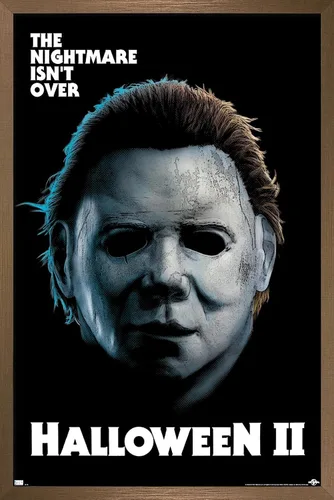 Vista 15 de Trends International Halloween II - Póster de pared de pesadilla, 22.4 pulgadas de largo x 14.7 pulgadas, versión enmarcada en madera de granero