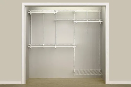 Vista 8 de ClosetMaid ShelfTrack - Sistema organizador de alambre para armario, ajustable de 5 a 8 pies, con estantes, barras de ropa, estante para zapatos
