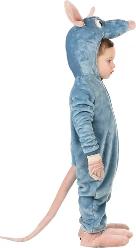 Vista 6 de Toddler Disney Pixar Ratatouille Remy Halloween Costume Hooded Jumpsuit with Gloves and Shoe Covers for Dress-Up Fun