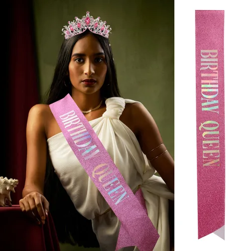 Vista 7 de VELSCRUN Coronas tiara de reina de cumpleaños para mujer, banda de princesa, cumpleaños, niña, decoración de fiesta de cumpleaños, accesorios
