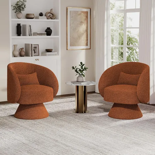 Vista 10 de Juego de 2 sillas giratorias de barril, silla decorativa pequeña de 360 Negro