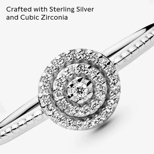 Vista 4 de PANDORA Anillo elegante de circonita cúbica brillante en plata de ley
