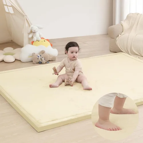 Vista 54 de Huloo Sleep - Tapete de juego para la habitación de bebés y niños pequeños, anticaídas, de espuma elástica de 1.3" de grosor, 28" x 72", terciopelo