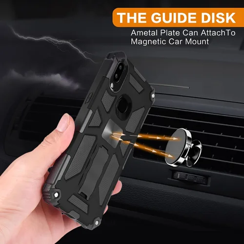 Vista 4 de Funda de teléfono para Huawei Y9 2019 con protector de pantalla de vidrio templado, accesorios Flim y celular, soporte, resistente, protección