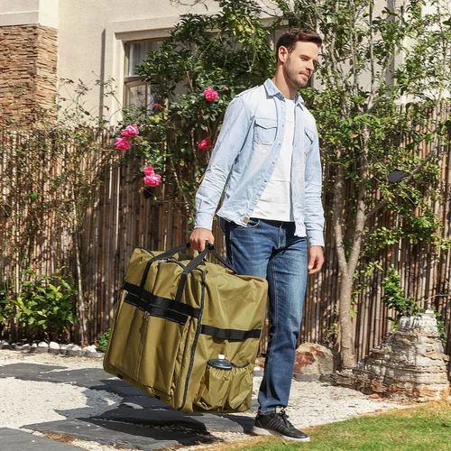 Vista 2 de EUTRKei Funda para parrilla Blackstone de 22 pulgadas, accesorios para bolsa de transporte de parrilla de 17 pulgadas, acomodada con capucha