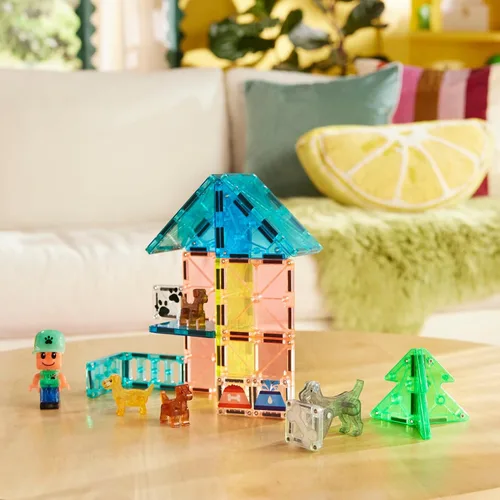 Vista 3 de MAGNA-TILES Puppy Park - Juego de construcción magnética de 27 piezas, la marca original de construcción magnética