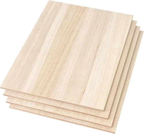 Vista 2 de Paquete de 4 tablas de madera MDF de 12 x 17 pulgadas y 1/4 pulgadas de grosor, hoja de MDF chapada de doble cara para manualidades caseras