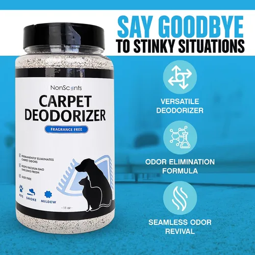 Vista 7 de NonScents Eliminador de olores para alfombras y alfombras, desodorante de alfombras para mascotas seguro y sin fragancia, neutralizador de olores