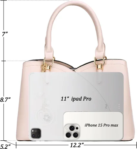 Vista 5 de KKXIU Monederos y bolsos de mano con triple compartimento para mujer, bolso de mano con asa superior
