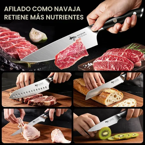 Vista 3 de MAD SHARK - Juego de cuchillos de cocina, 5 piezas de cuchillos de chef