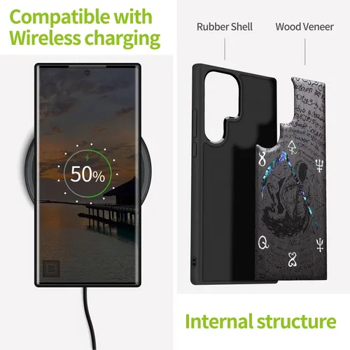 Vista 4 de Carveit Funda hecha a mano para Galaxy S22 Ultra (segadora de llantas)