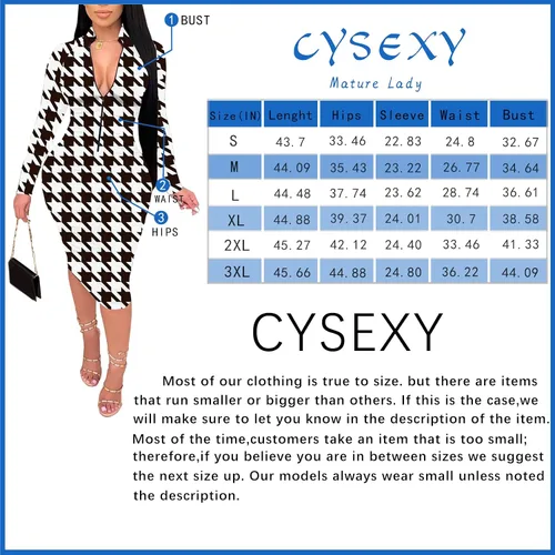 Vista 2 de Body Con Dress Women Long Sleeve Zipper Sexy V Neck Tie Dye Fall Bodycon Midi Stretchy Pencil Date Night Dresses for Women