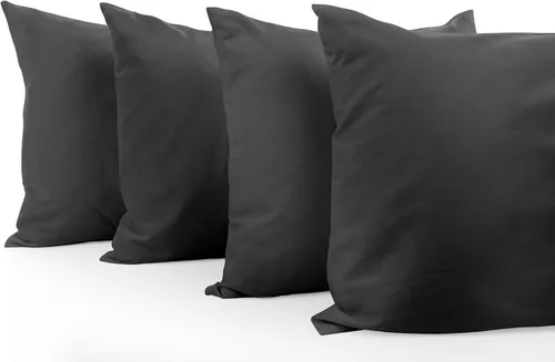 Vista 29 de Comfort Beddings Juego de 4 fundas de almohada estándar, 100% algodón orgánico de 600 hilos, fundas de almohada de algodón rosa rubor, fundas