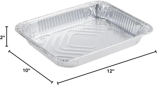 Vista 2 de DCS Deals Tamaño medio de aluminio, poco profundo, paquete de 25 bandejas de papel de aluminio, seguro para usar en congelador, horno y mesa