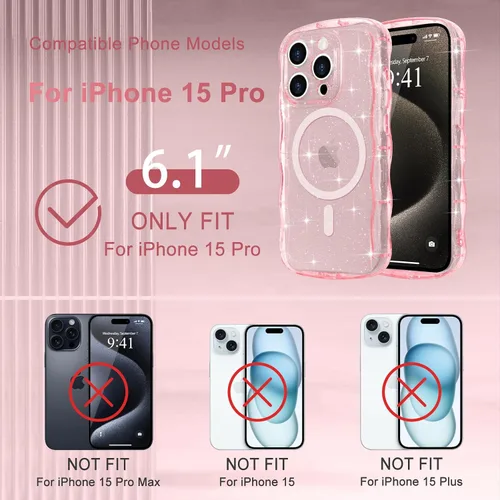 Vista 367 de Pepmune Funda magnética para iPhone 17 Pro Max, color rosa