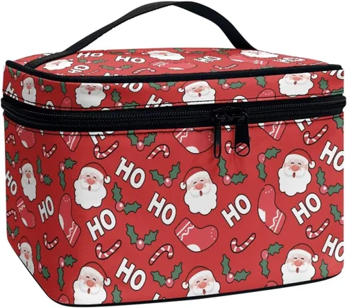 Vista 15 de doginthehole Bolsa de maquillaje, bolsa de cosméticos de viaje, bolsa de aseo portátil grande, organizador de accesorios para mujeres y niñas