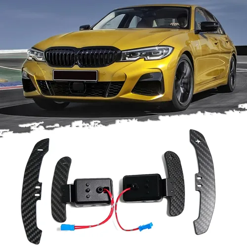 Vista 2 de Cambio magnético de paletas de coche para BMW M2 M3 M4 G87 G20 G30 G80 G82 F80 F82 F87 F30 F32 Z4 G29 F20 F30 F31 F32 F33 G22 G23, fibra de carbono