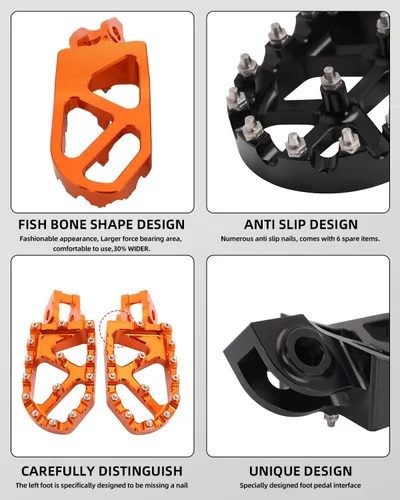 Vista 4 de JFG RACING - Estriberas de bicicleta de tierra, reposapiés CNC para motocicleta para 50-1290 SX SXF EXC EXCF XC XCF XCW SUPER MOTO ENDURO AVENTURA