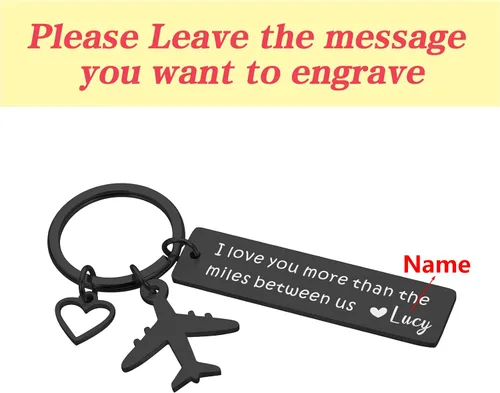 Vista 2 de Booornainde Llavero personalizado para parejas, regalo de relación de larga distancia, regalo para novio, novia, llavero perfecto para parejas