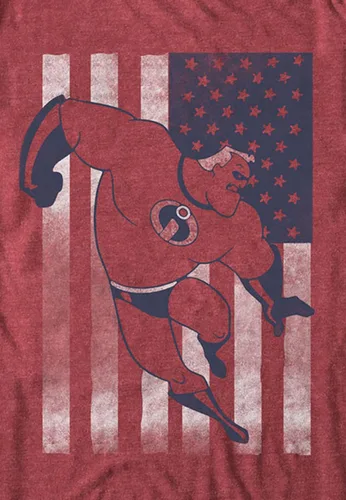 Vista 2 de Disney - Camiseta para hombre, diseño de bandera americana