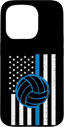 Vista 14 de US Flag Blue Line Volleyball Vintage Patriotic Police Cop Case for iPhone 17